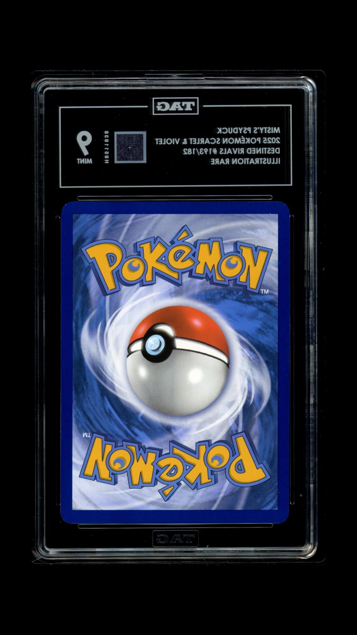 Misty's Psyduck 193/182 Illustration Rare – Destined Rivals (English) – TAG 9 – TAG cert H8511838 back