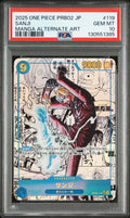 Sanji OP06-119 Manga Alt Art (SEC) – One Piece Card The Best Vol. 2 PRB02 (Japanese) – PSA 10 – PSA cert 130551385 front