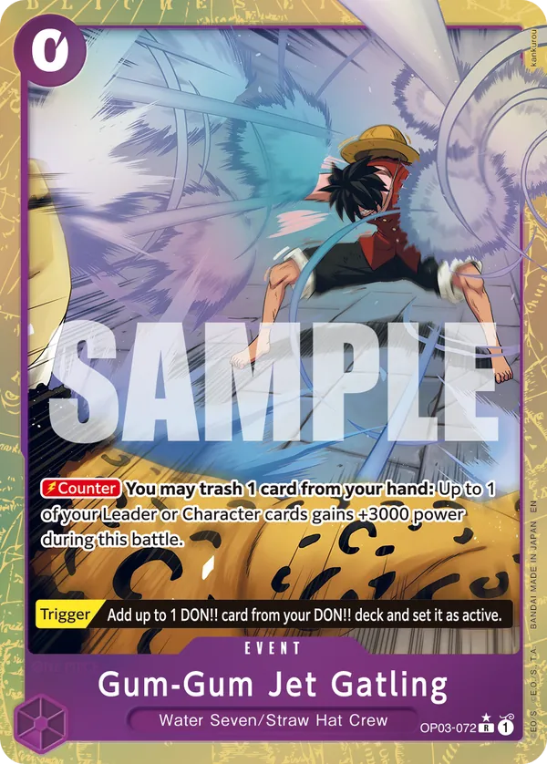 Gum-Gum Jet Gatling OP03-072 Alt Art One Piece card