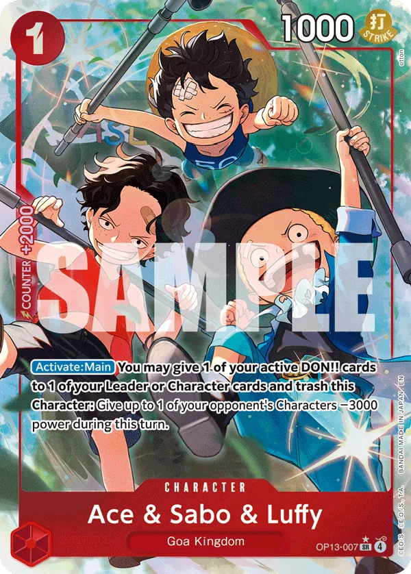 Ace & Sabo & Luffy OP13-007 Alt Art One Piece card