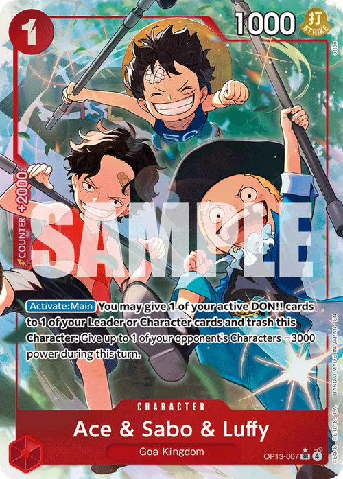 Ace & Sabo & Luffy OP13-007 Alt Art One Piece card
