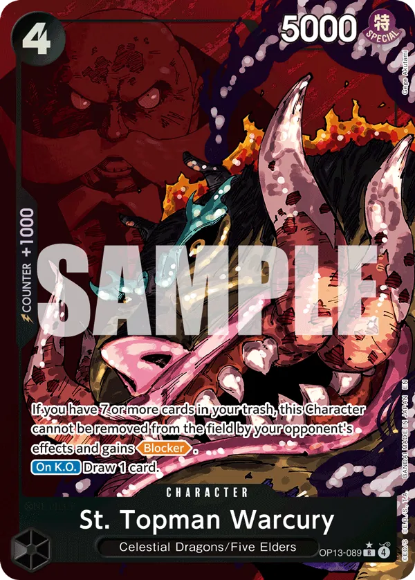 St. Topman Warcury OP13-089 Alt Art One Piece card