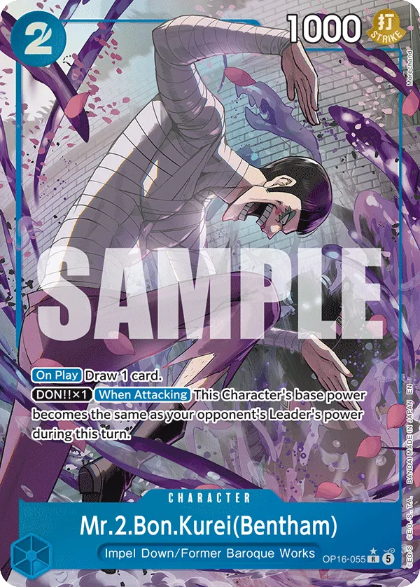 Mr.2.Bon.Kurei(Bentham) OP16-055 Alt Art One Piece card