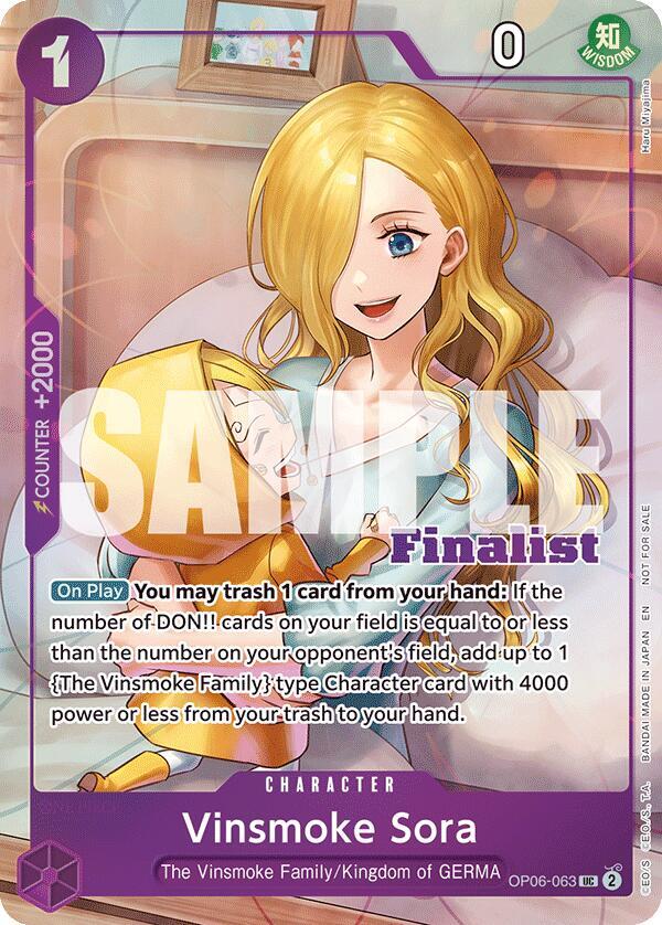 Vinsmoke Sora – OP06-063 Finalist Alt Art – CS 25–26 Finalist Card Set 2 (English)